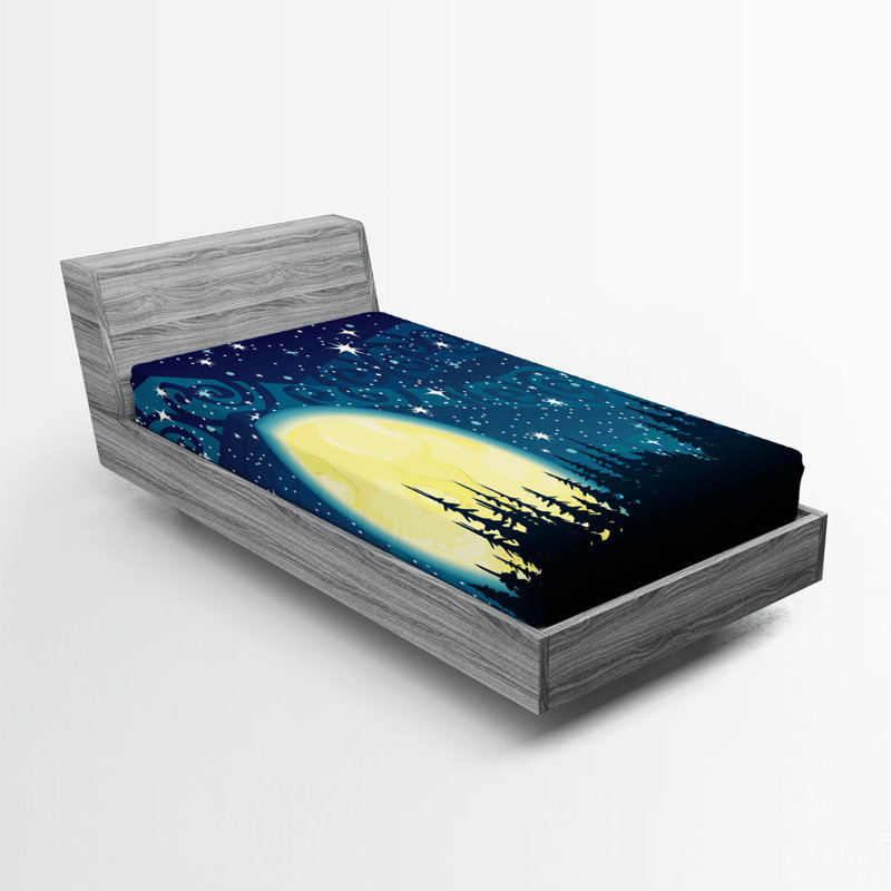 Ensemble de 2 draps-housse Ambesonne Starry Night, Drap-housse de taille simple