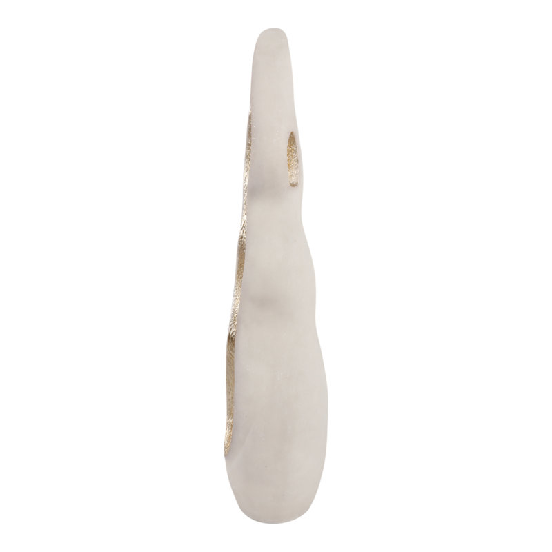 Decorative Tall Wavy Figurine Statue For Home Decor - Artistic Sculpture For Living Room Decoration Or Entryway Accent - 32", White
