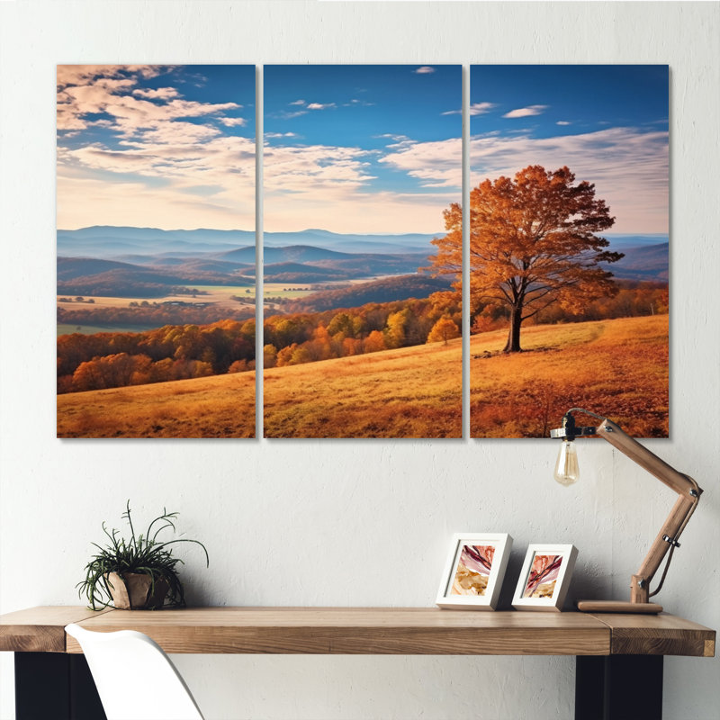 «Harmony On Virginia Shenandoah Valley on Canvas», reproduction de 3 pièces, H 40 po x l 60 po x P 1 po