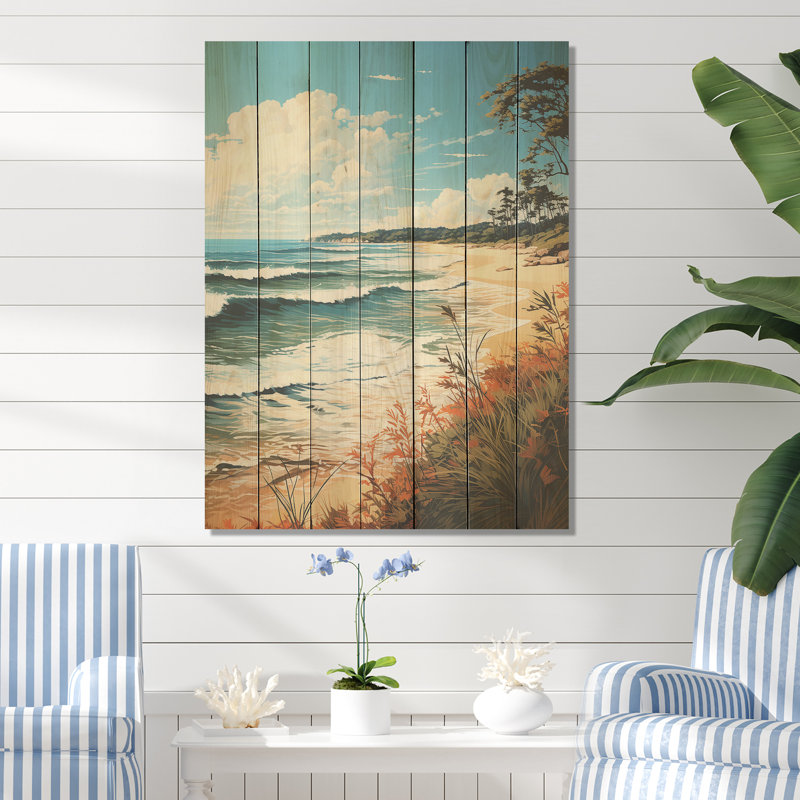 Tropical Beach Paradise - plage sur bois, H 20 po x l 10 po