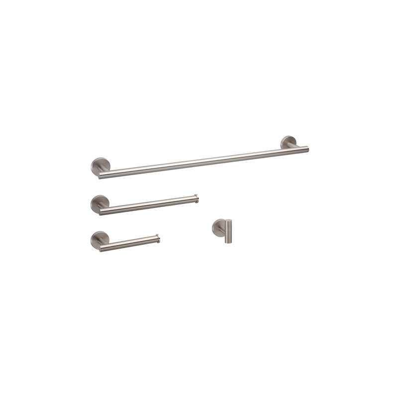 Daphne Brushed Nickel Bathroom Round Accessories, Brushed Nickel