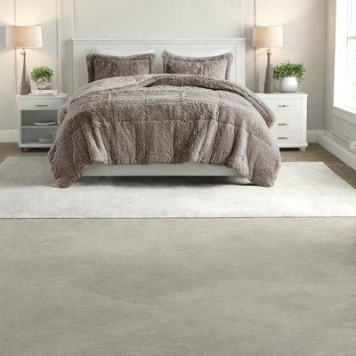 Ensemble de literie hypoallergénique en fausse fourrure à poils longs, peluche en polyester, chambre à coucher moderne