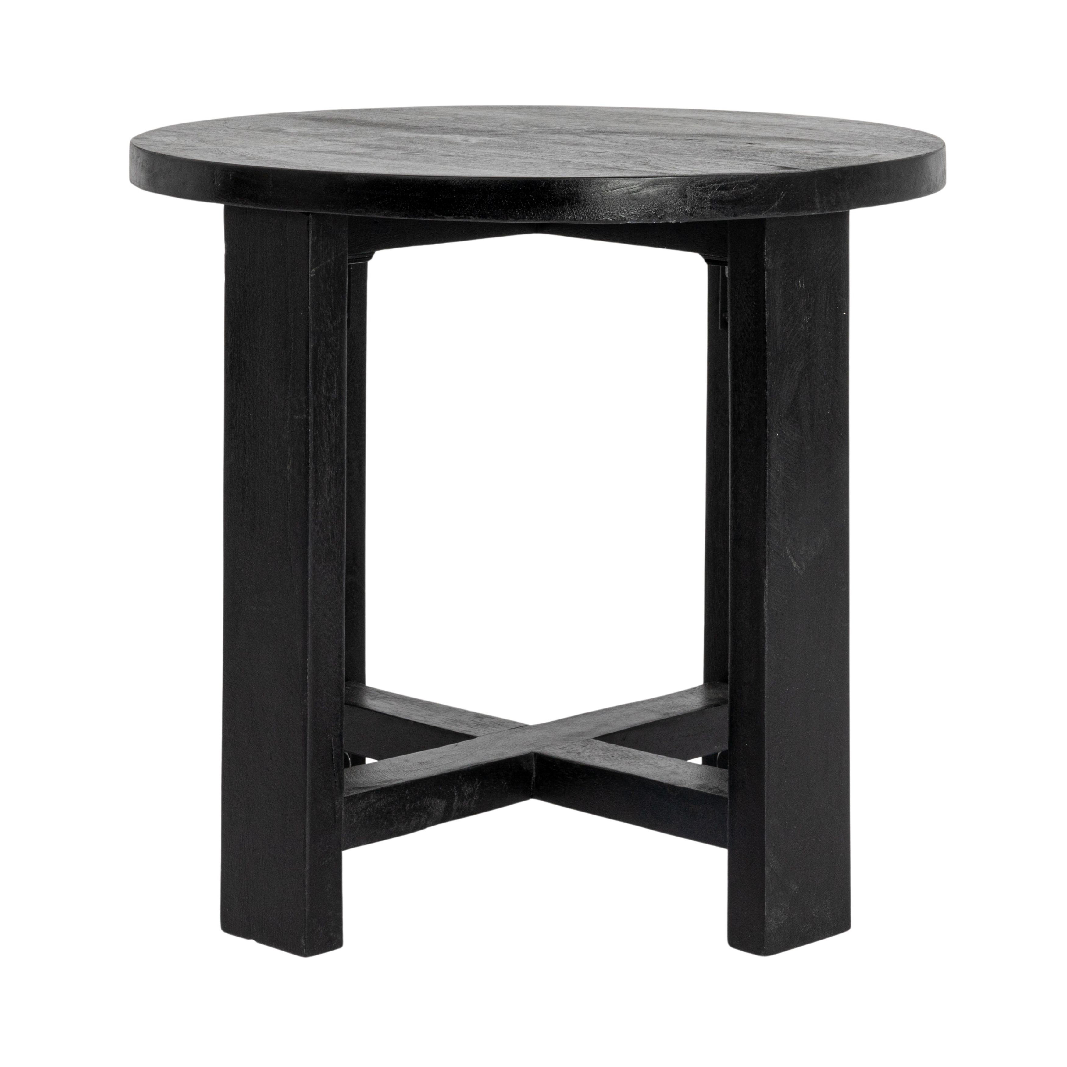 Millwood Pines Elysa Elegant Acacia Trestle Round End Table | Wayfair