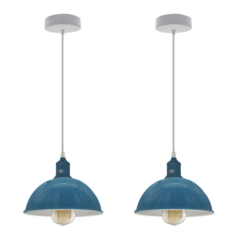 Gingras 2 - Light White Single Pendant, Cyan Blue, Yes
