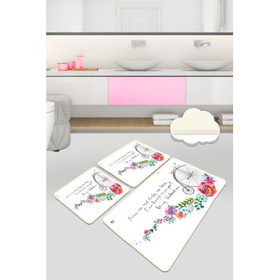 Ensemble de tapis de bain de luxe (3 pièces) en polyester antibactérien doux de 23,6 po x 39,4 po et de 19,7 po x 23,6 po | Dessous antidérapant, 700 g / m² | Lavable à la machine, idéal pour le confort et la sécurité de la salle de bain