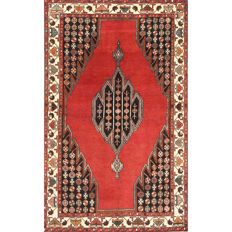 Tapis rouge/bleu traditionnel Catana, Rectangle 2 pi x 3 pi