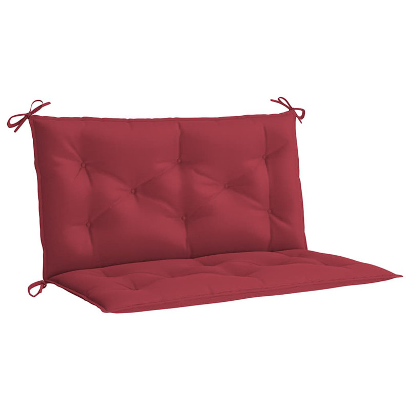 Garden Bench Cushion Set of 2 Wine Red Oxford Fabric Medium Outdoor Bench Cushions, Fabric - Wine Red