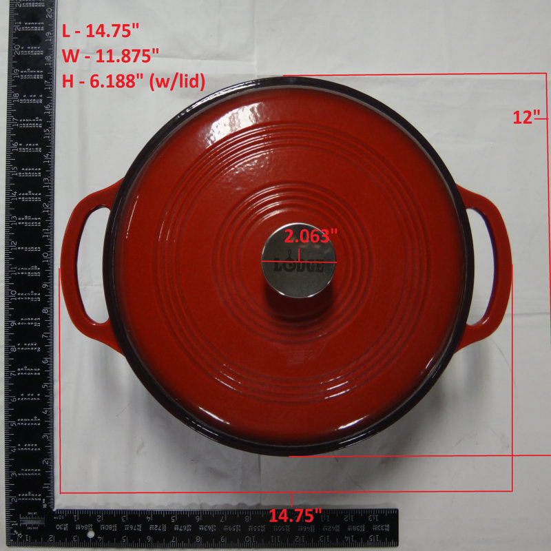 Red Enameled Cast Iron 7.5 Quart Dutch Oven