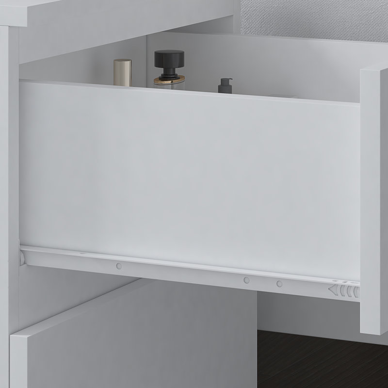 Marclene 40 cm W Bedside Table, White