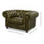 Fauteuil Chesterfield en cuir grainé de 51 po de large Savile