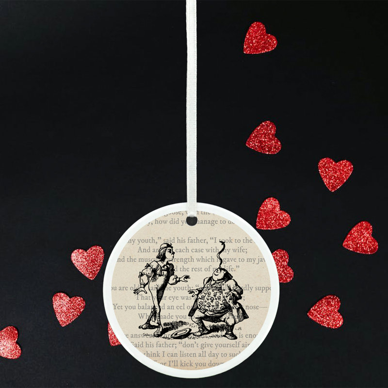 Eel Alice In Wonderland Circle Shaped Ceramic Ornament Bauble
