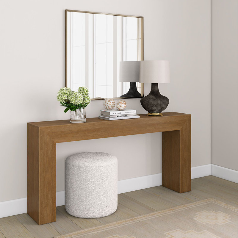 Jesleen Grande Console Table, Pecan, 32" H x 66" W x 12" D
