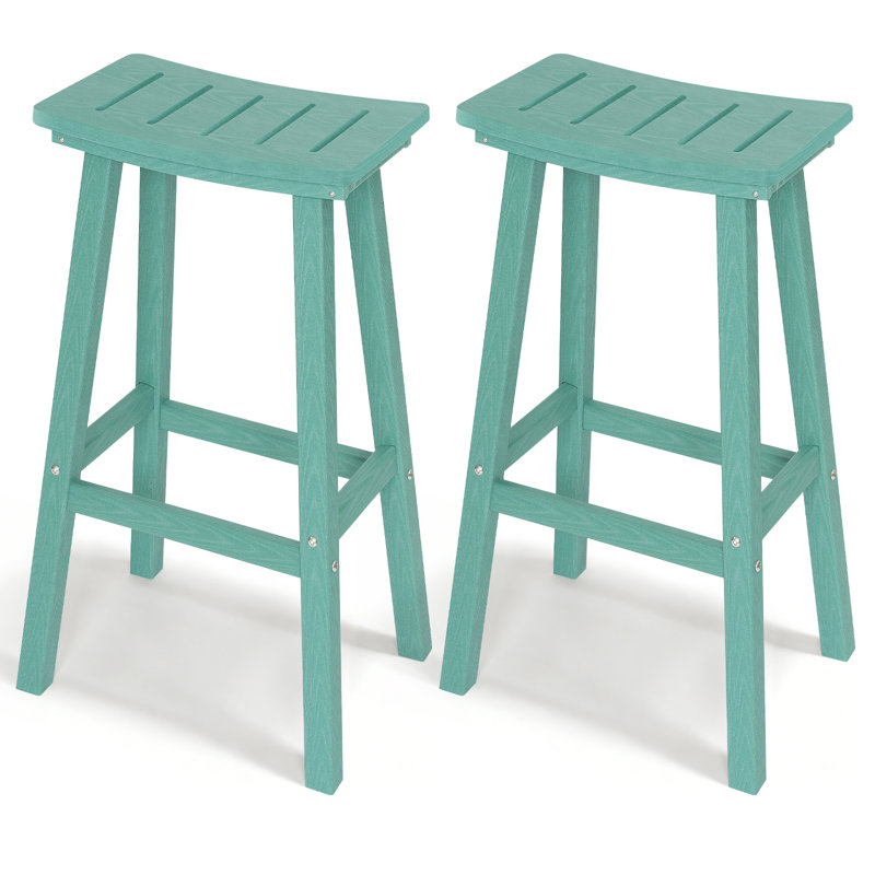 Tabourets de bar 29 po en polyéthylène, 2, Bleu sarcelle, 29"