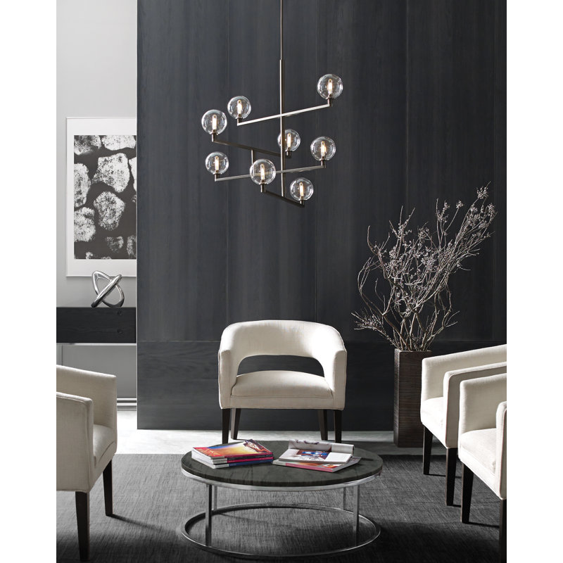 Gambit 8 - Light Chandelier, Satin Nickel, No