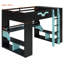 Lit mezzanine en bois avec éclairage RVB et concentrateur électrique intégré-584763095