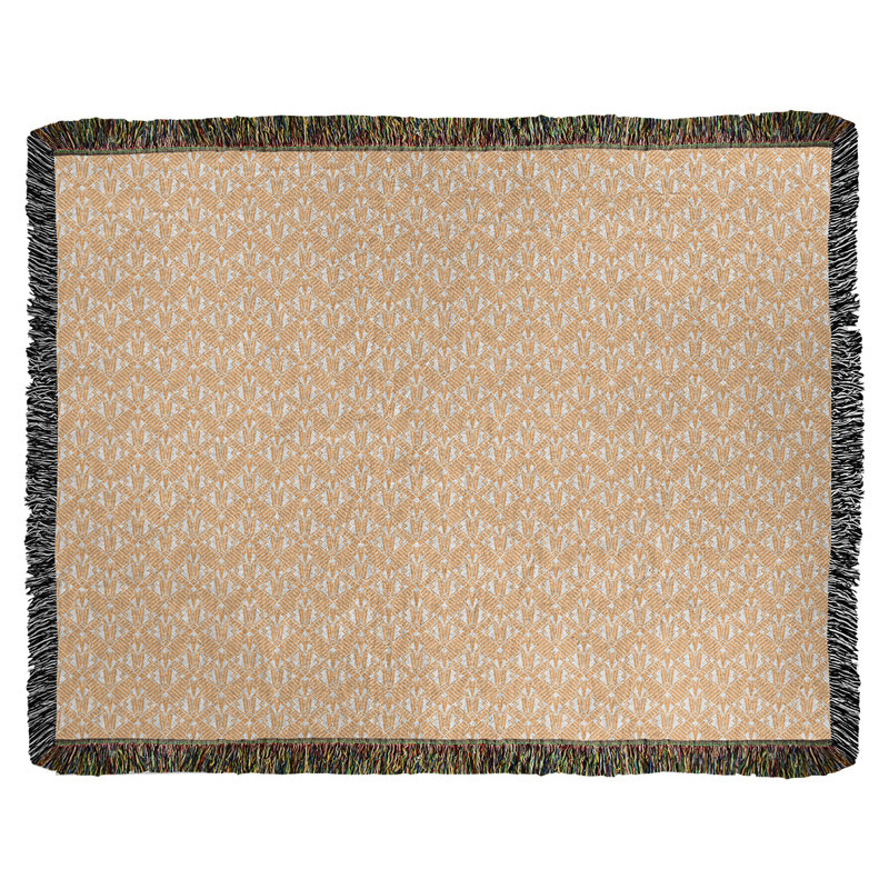 Couverture en coton tissé Katelyn Elizabeth, l 60 po x L 80 po, Orange clair