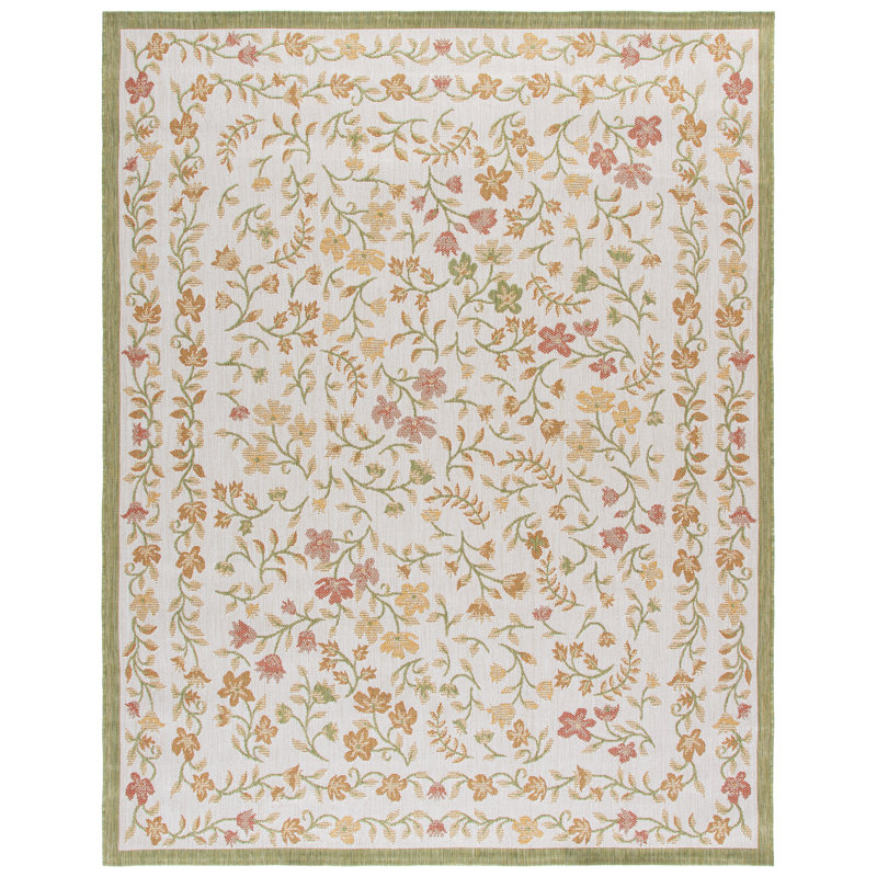 Courtyard Power Loom Polypropylene Plastic; Polyester Floral Indoor / Outdoor Rug, 8'-0" x 10'-0" Rectangle