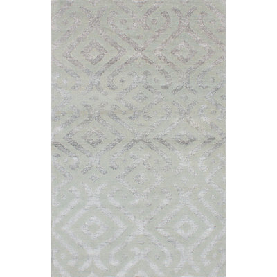 Tapis unique noué à la main style Uzbek Gazni des années 2010 de 5 pi x 7 pi 11 po beige Fjoralba