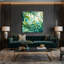 Légumes, haricots de mer, art mural sur toile verte-689653373