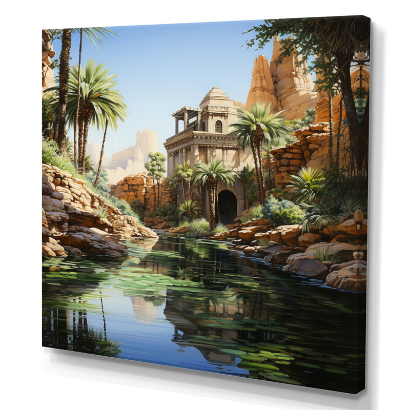 Égypte, oasis enchantée, Égypte, H 16 po x l 16 po x P 1 po, Toile tendue