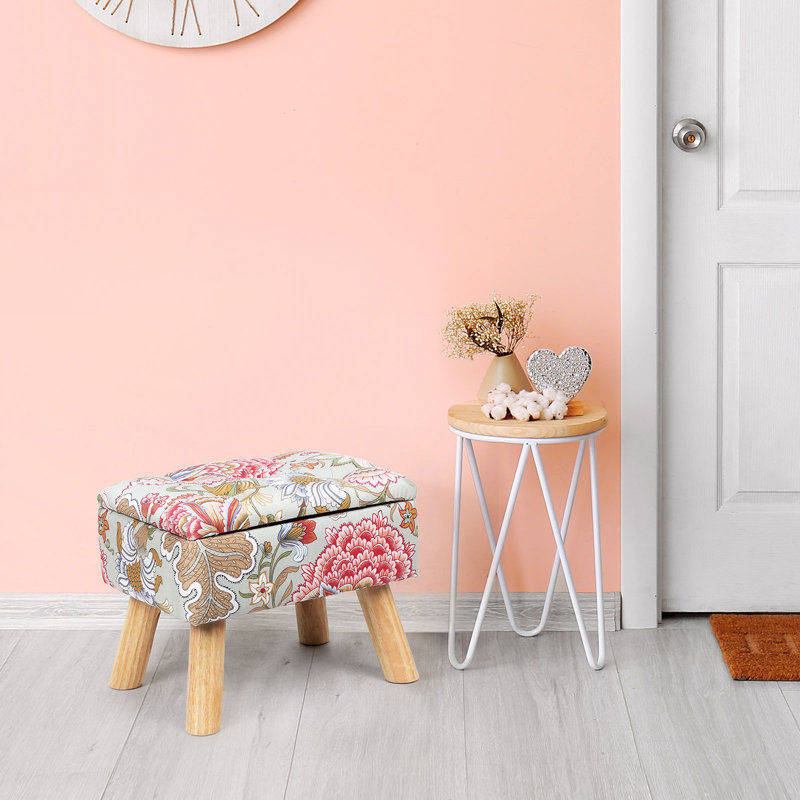 Repose-pieds floral avec espace de rangement