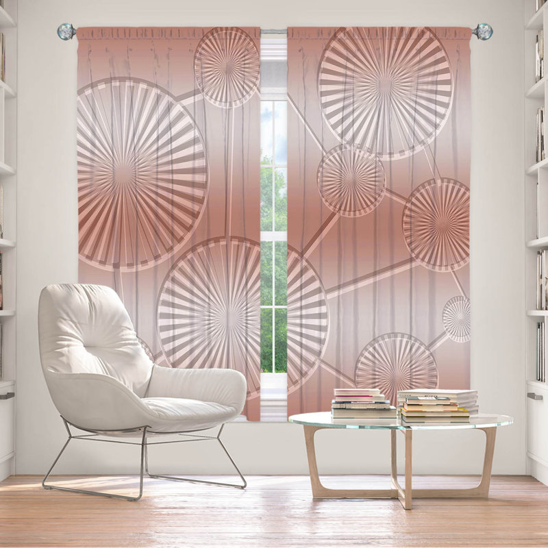 La paire de rideaux obscurcissant en polyester Biniam filtre la plupart des rideaux de lumière, Gris / Rose