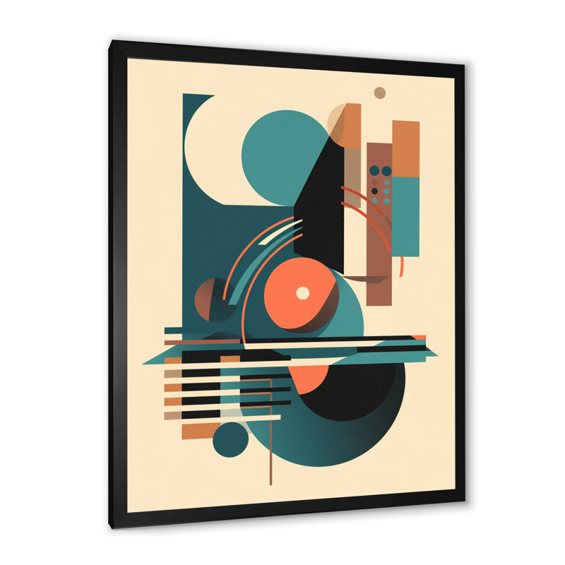 «Blue and Orange Minimalistic Symphony II», impressions sur toile minimalisme, Impression noire sur toile encadrée