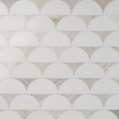Halfmoon 8.97" x 11.96" Marble Mosaic Wall & Floor Tile