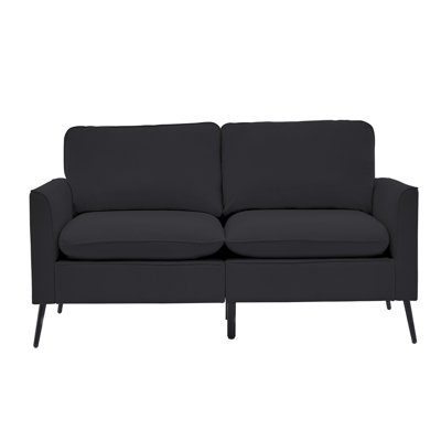 Causeuse rembourrée en cuir TS Cat avec patte, fauteuil de salon nordique rétro luxueux avec canapé-lit simple et canapé-lit double (noir)