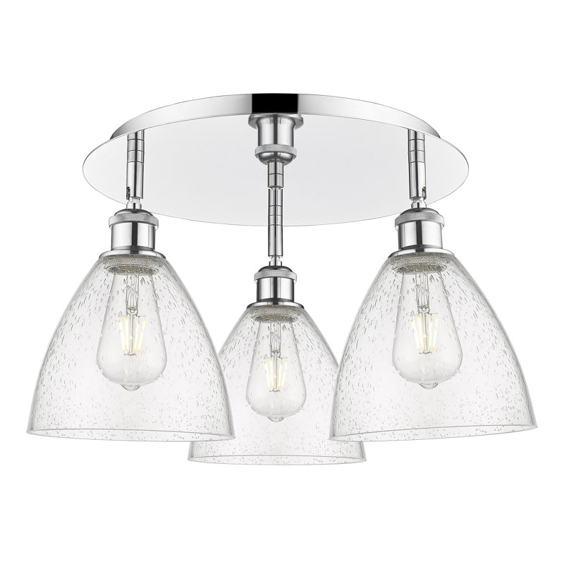 Plafonnier encastré en verre Amenda, Bullé, Chrome poli