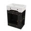 Meuble-lavabo compact de 20 po, lavabo en céramique, poignées dorées, tablettes de rangement latérales-315062673