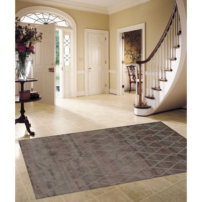 Tapis gris en laine noué à la main Selesia
