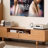 Log style simple solid wood TV cabinet