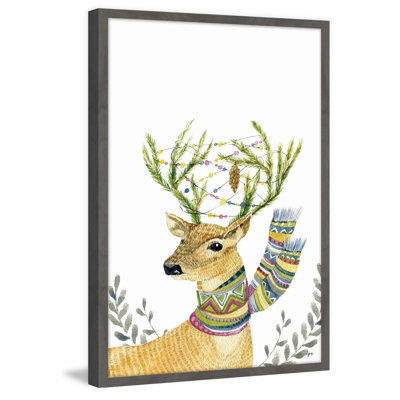 Adorned Deer by Eyre Tarney - Single Picture Frame Painting