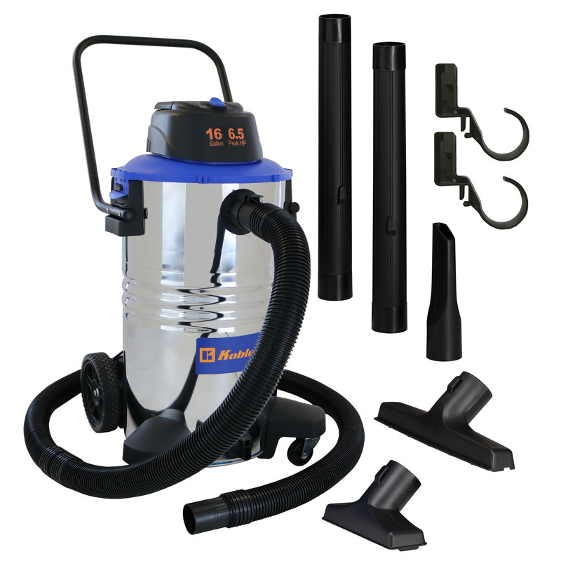 Aspirateur sec / humide en acier inoxydable 12 gallons avec 6 cv de pointe avec outils et accessoires