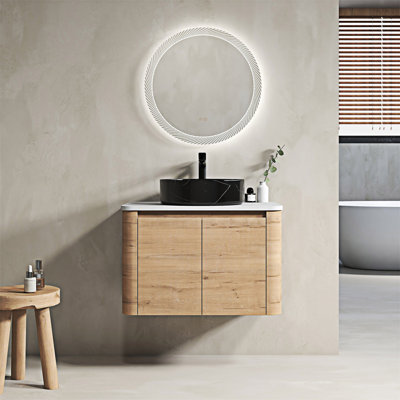 Meuble-lavabo mural avec lavabo d'art en céramique