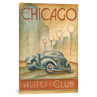 «Chicago Auto Club», affiche vintage sur toile