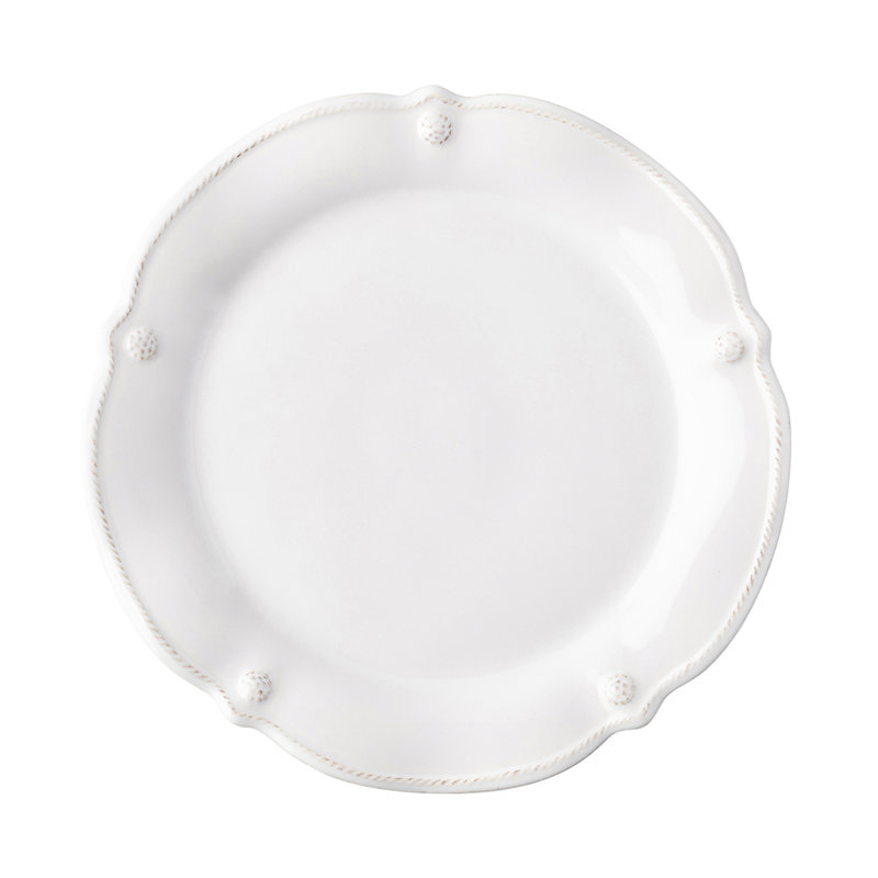 White Ceramic Scalloped Salad/Dessert Plate