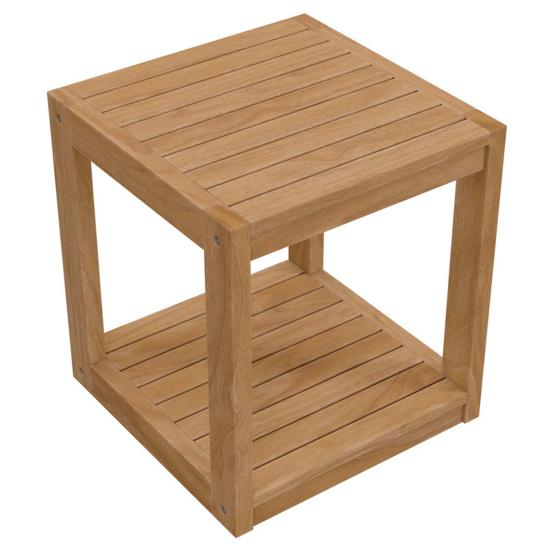 Table d'appoint d'extérieur en teck et bois naturel