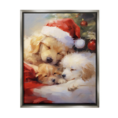"Christmas Puppies By Tree" par Enrico McGarrigle sur toile