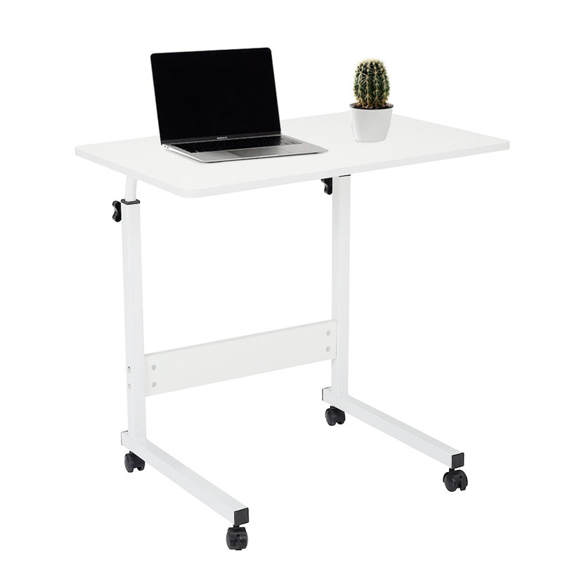 Adjustable Metal Base Computer Desk, White