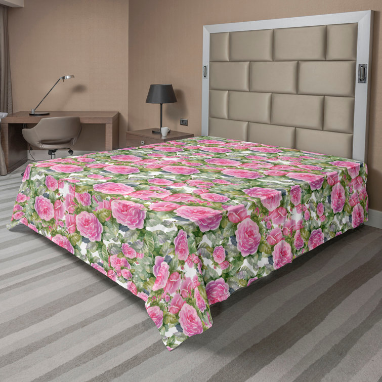 Ambesonne, drap plat floral pivoines, art botanique printanier