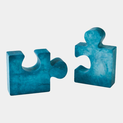 Serre-livres albâtre - bleu H 10 po x l 3 po x P 7 po