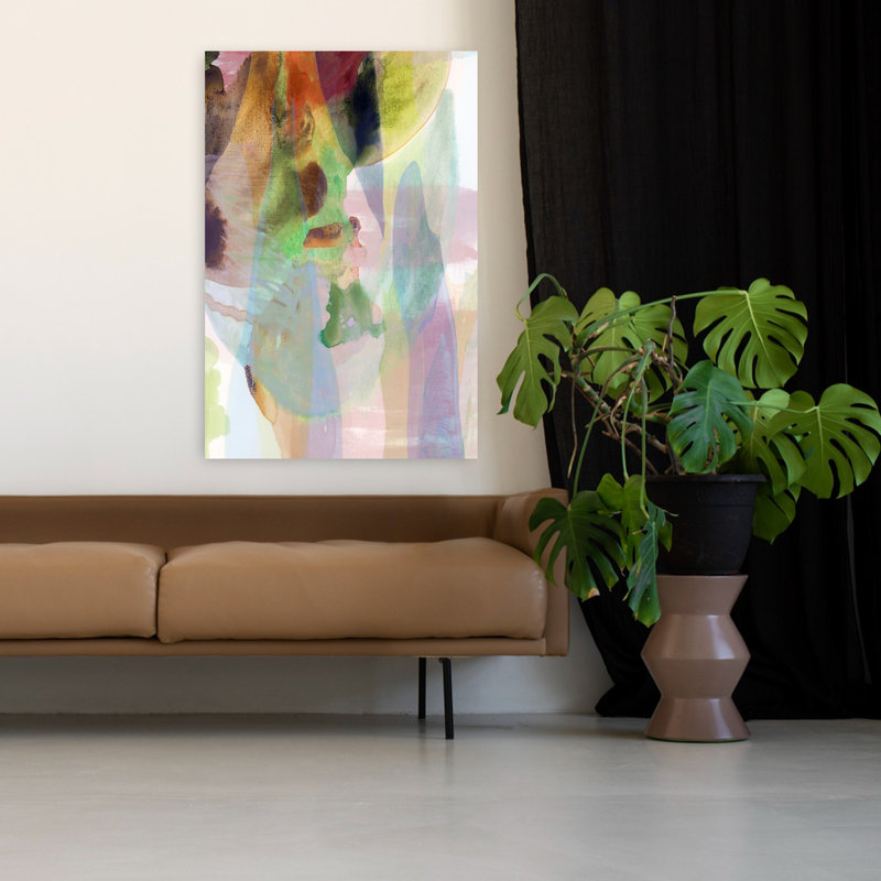 Art contemporain contemporain abstrait coloré, H 48 po x l 32 po