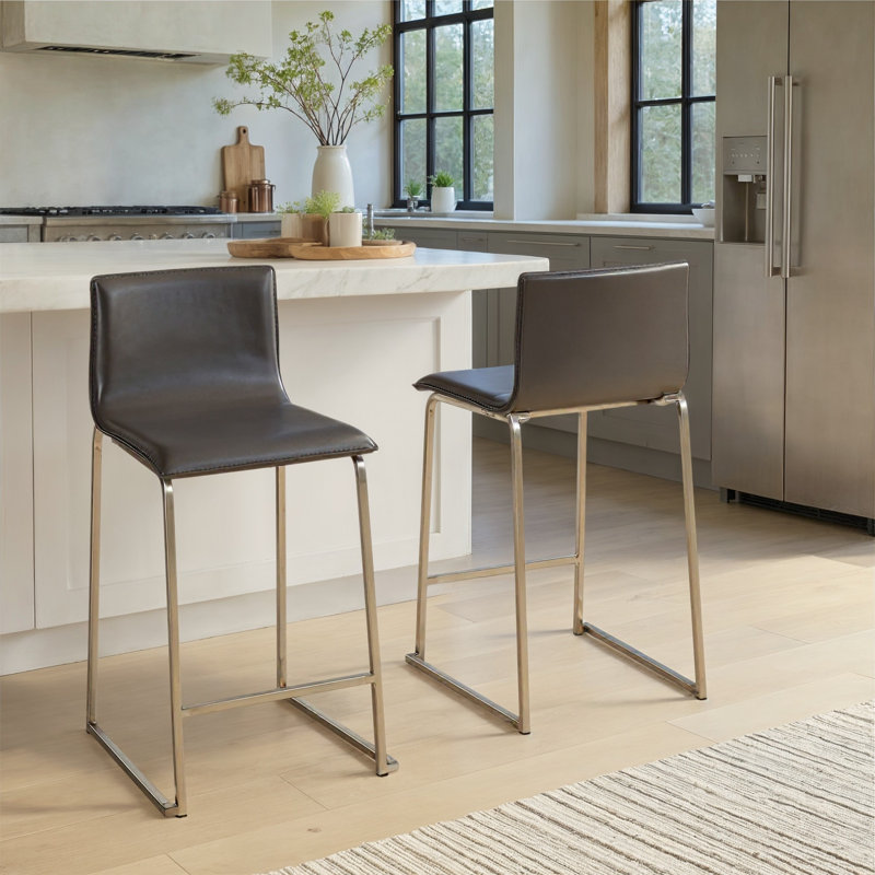 Middlebrook Stool, Gray, Stainless Steel, Counter Stool (26" Seat Height)