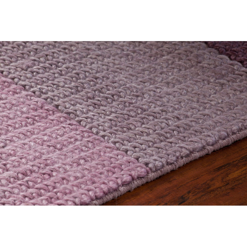 Bidan Wool Striped Area Rug in Purple, 5' x 7'6"