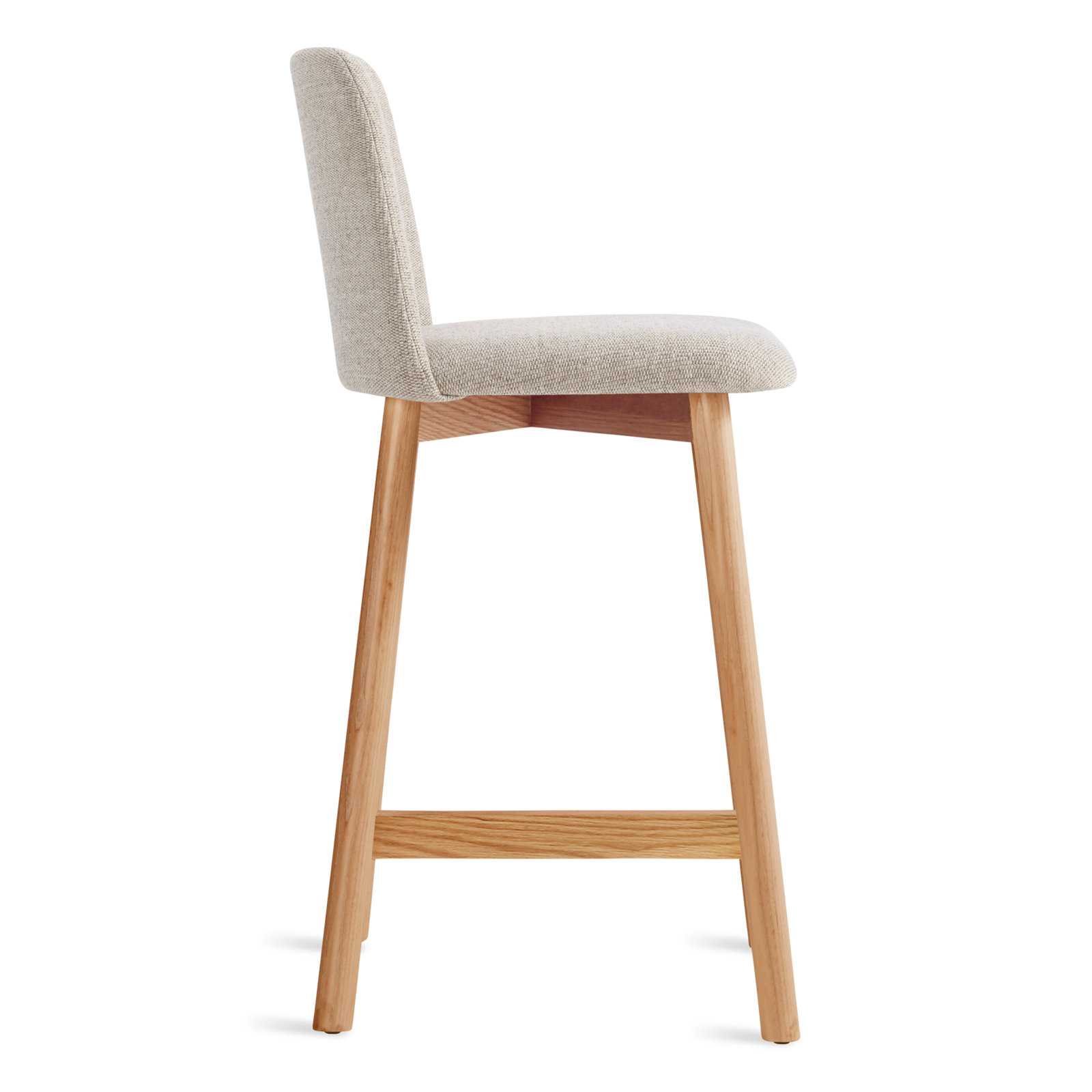Chip 31" Bar Stool, White Oak, Counter Stool (25.1" Seat Height), Toohey Olive Plainweave