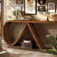 Solid Wood Console Table, 57" Long Farmhouse Entryway Table for Living Room, Hallway, Entrance, Foyer, Behind Couch, Walnut Brown