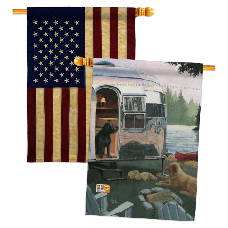 Drapeau de maison en polyester 40 x 28 po Canine Camp