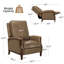 Fauteuil inclinable manuel en cuir véritable de 32,3 po de largeur avec main courante en bois massif Liauro (ensemble de 2)-769439678